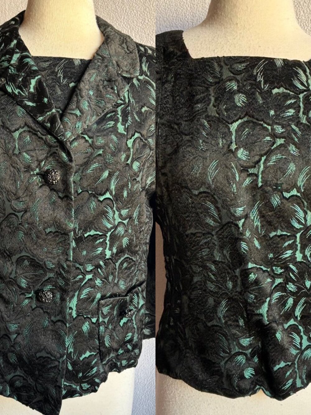 1950s 1960s Brocade Cocktail Set Shell & Jacket